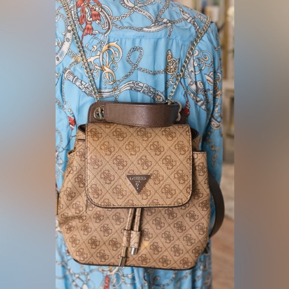 Guess Beige and Brown Women's Backpack - Picture 4 of 8